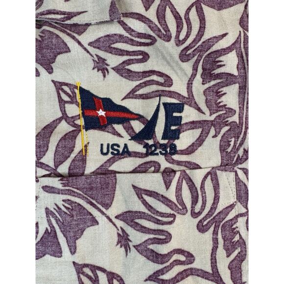 VTG 2003 OP Hawaiian Aloha Shirt XL Red USA Sailing Regatta Tropical Floral Y2K - Picture 3 of 13